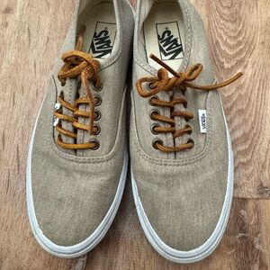 Vans Men's Beige Canvas Sneakers